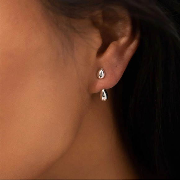 Any 4/$25! Silver Teardrop Studs w/Jacket Backs - Picture 4 of 8